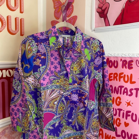 NWT HINSON WU Vibrant Paisley Blouse - Picture 3 of 8